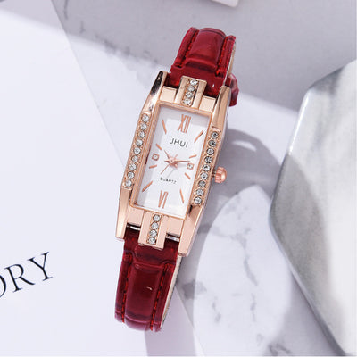 Reloj de Pulsera Delgado para Mujer con Patrón Texturizado y Diamante de Lujo - Image 4