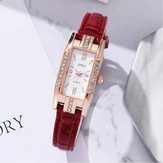 Reloj de Pulsera Delgado para Mujer con Patrón Texturizado y Diamante de Lujo - Image 4