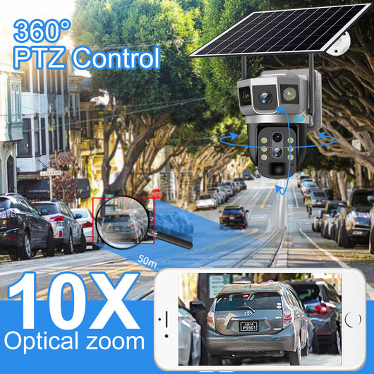 Cámara de Vigilancia Inteligente 4G Triple Pantalla con Zoom 10x y Visión Nocturna HD - Image 13
