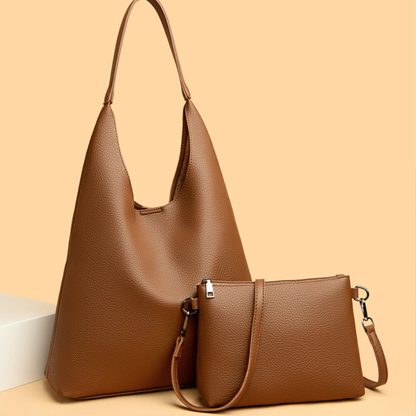 Bolso Retro de Cuero Suave con Gran Capacidad para Llevar al Hombro
