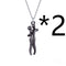 Hot Sale Affectionate Hug Necklace Couples Anniversary Valentine's Day Gift Fashion Punk Street Estilo Pendant Necklace 2pcs Full Negro M