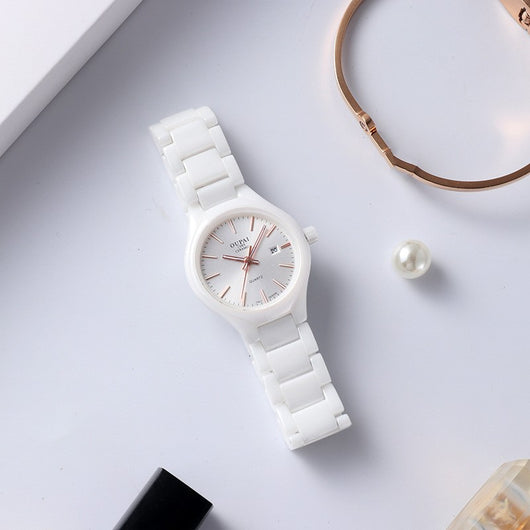 Reloj de Cerámica Blanca para Mujer - Diseño Minimalista y Elegante - Image 11