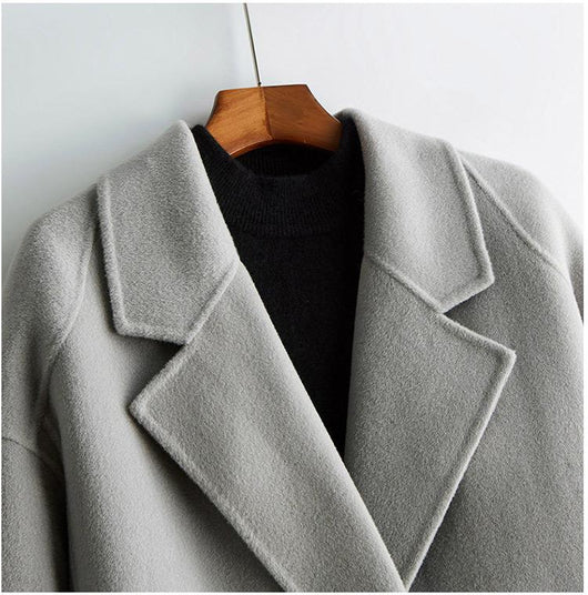 Abrigo de Lana Reversible con Efecto Agua - Elegancia Casual para Otoño e Invierno - Image 13