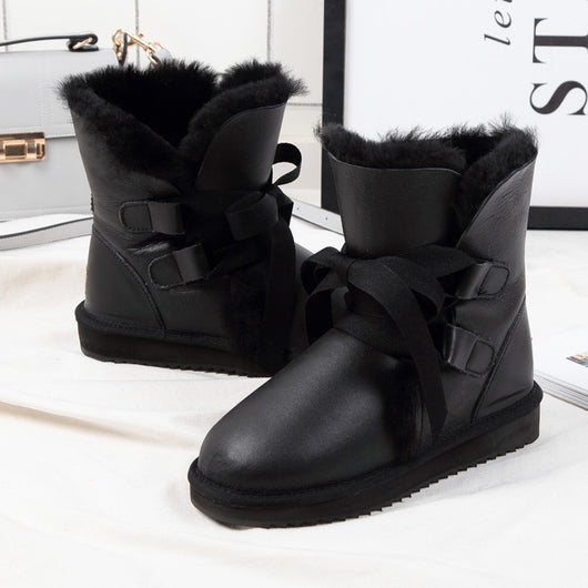 Botas Cortas Cálidas con Moño de Terciopelo - Invierno Nordeste - Image 5