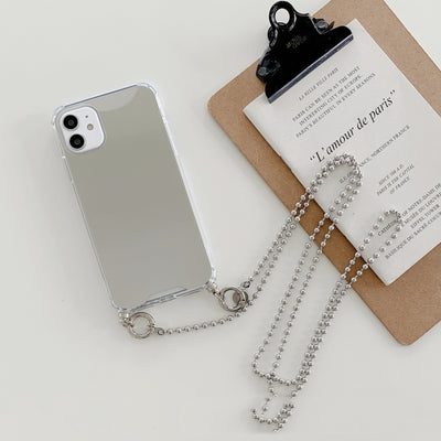 Funda Espejo Chapada para Teléfono con Pulsera y Cordón - Image 3