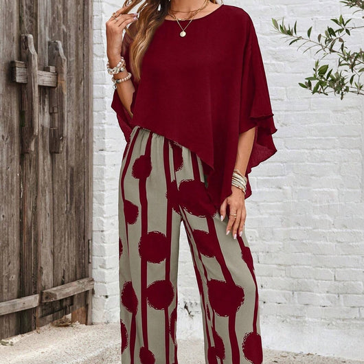 Conjunto Coordinado de Camisa y Pantalón Estampado