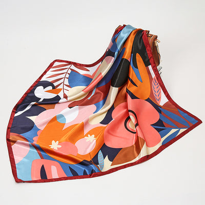 Pañuelo de Seda con Estampado Floral Elegante para Mujer - Image 7