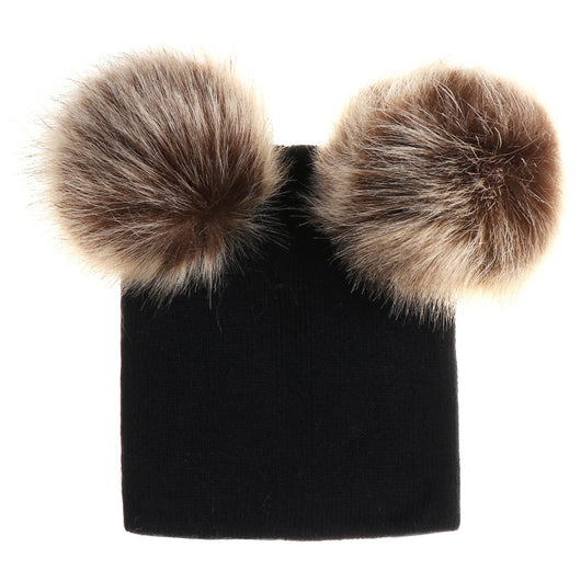 Gorro Infantil Mikkie Fur con Dos Pompones - Gorro de Punto Cálido - Image 7