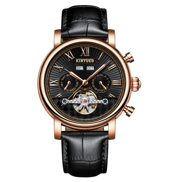 Reloj Mecánico Automático para Hombre en Cuero Auténtico con Diseño Calado - Image 5