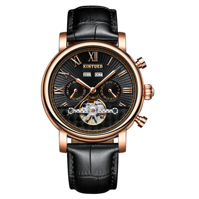 Reloj Mecánico Automático para Hombre en Cuero Auténtico con Diseño Calado - Image 5