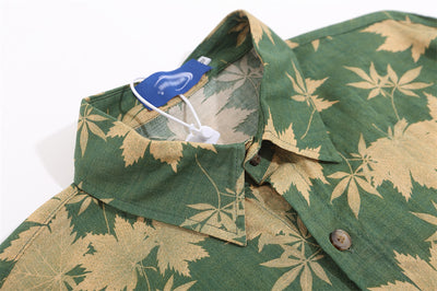 Camisa Manga Larga Estampado Hoja de Arce Hombre Estilo Japonés Primavera Otoño - Image 8