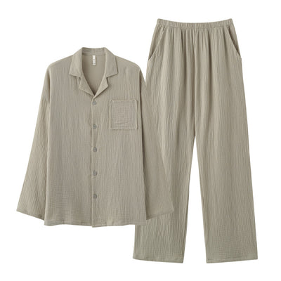 Pijama Hombre Gasa Tejida Primavera Otoño Ligero y Cómodo - Image 4