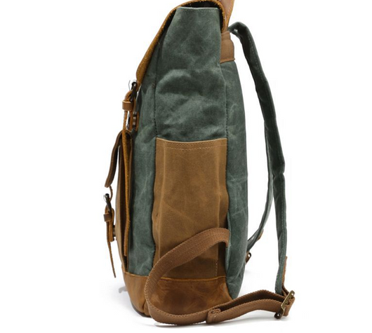 Mochila de Viaje Cuero Crazy Horse Lona para Hombre - Image 7