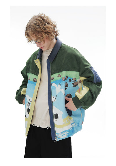 Chaqueta de Gamuza Estilo Retro Patchwork para Hombre - Image 9