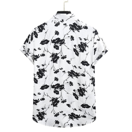 Camisa Casual de Manga Corta con Estampado Floral para Hombre - Image 15
