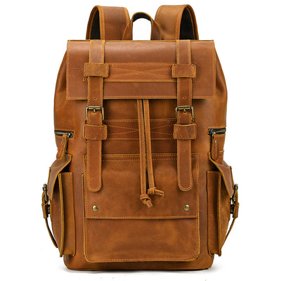 Mochila Ejecutiva de Cuero Genuino Retro - Capacidad Grande para Laptop 15 pulgadas - Image 9
