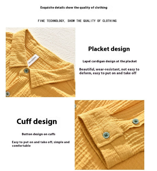 Camisa Manga Larga Algodón Puro Color Sólido para Hombre - Image 20