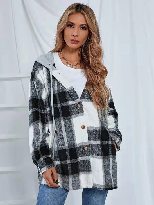 Cardigan de Lana a Cuadros para Mujer - Abrigo Tejido Elegante - Image 3