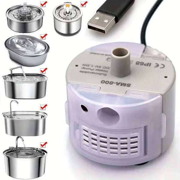 Dispensador Cilíndrico de Agua para Mascotas en Acero Inoxidable