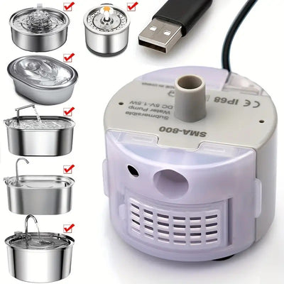 Dispensador Cilíndrico de Agua para Mascotas en Acero Inoxidable