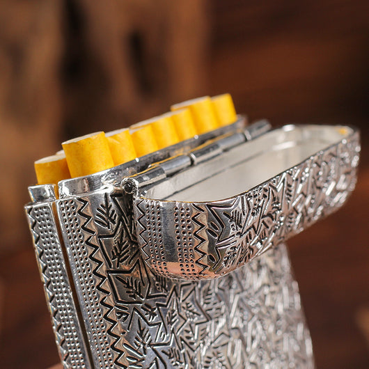 Estuche para Cigarrillos Ultradelgado de Aleación con Grabado 3D para Hombre - Image 4