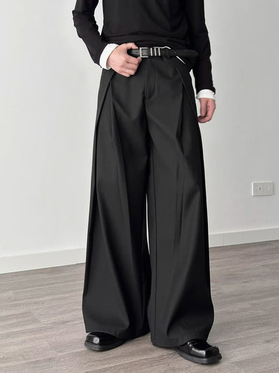 Pantalones Holgados Drapeados Hasta el Piso para Hombre - Image 17
