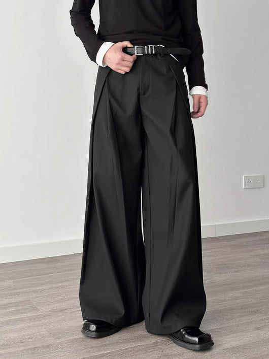 Pantalones Holgados Drapeados Hasta el Piso para Hombre - Image 17