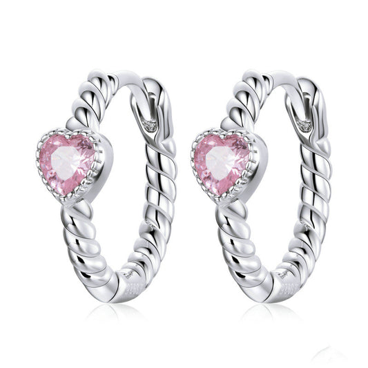 Aretes Amor Puro en Plata S925 Chapados en Platino