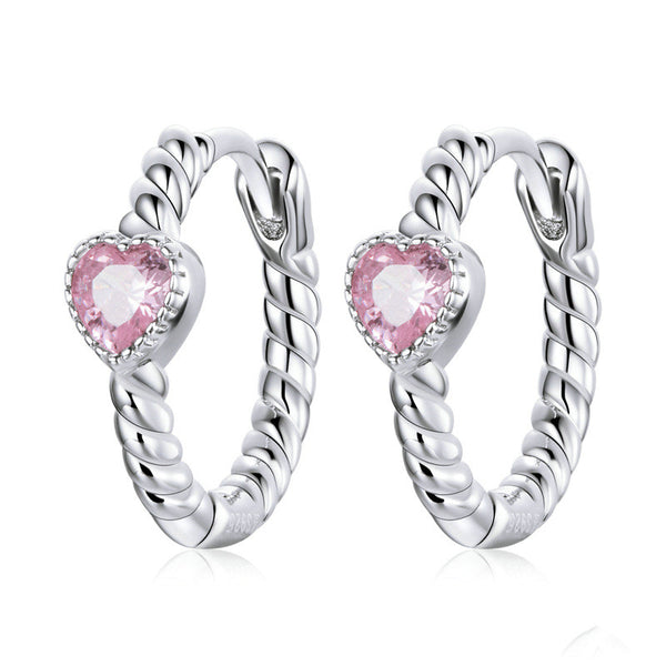 Aretes Amor Puro en Plata S925 Chapados en Platino