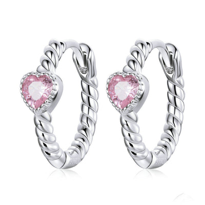 Aretes Amor Puro en Plata S925 Chapados en Platino