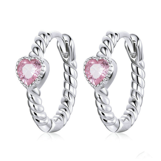 Aretes Amor Puro en Plata S925 Chapados en Platino