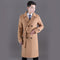Abrigo Largo de Lana para Hombre - Diseño Cruzado Elegante Otoño Invierno