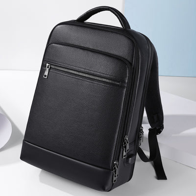 Mochila Ejecutiva de Cuero para Laptop - Estilo Profesional