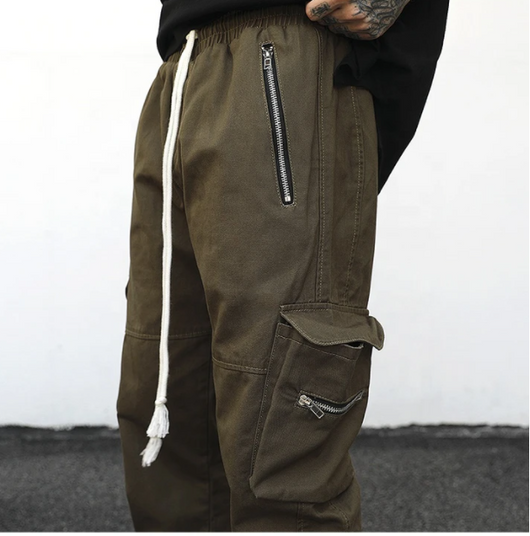 Pantalones Cargo con Cordón y Bolsillos Laterales para Hombre - Image 3