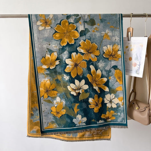 Bufanda Gruesa de Invierno con Diseño Jacquard Tipo Cashmere - Image 19