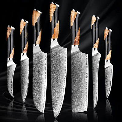 Cuchillo de Chef Damasco Profesional - Acero de Damasco Premium