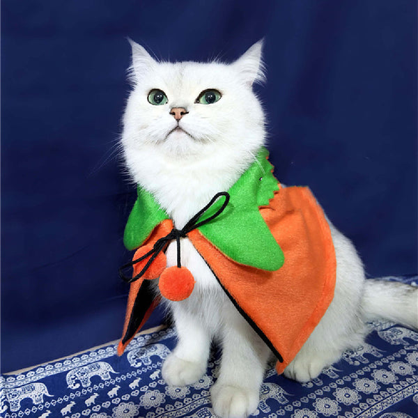 Capa Reversible de Calabaza para Perros - Disfraz Halloween Doble Cara