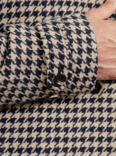 Abrigo de Lana Houndstooth Acolchado para Hombre - Image 13