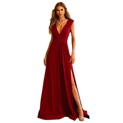Vestido de Noche Escote V Profundo Largo Elegante para Eventos - Image 12