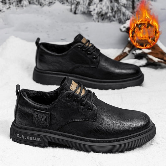 Zapatos de Hombre Otoño Invierno con Forro de Terciopelo y Algodón Cálido - Image 5