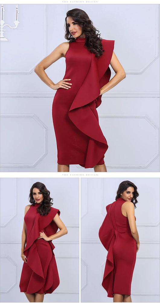 Vestido sin mangas con volantes y costuras decorativas - Image 9