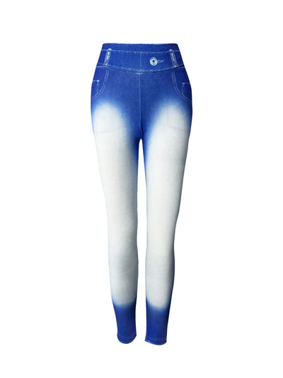 Pantalones de Yoga Slim Fit en Denim con Estampa Compasión y Bolsillo para Mujer - Image 5