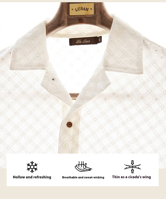 Camisa Casual de Manga Larga con Cuello Abierto y Tela Respirable - Image 8