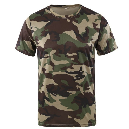 Playera Holgada de Malla con Cuello Redondo y Estampado de Manga Corta