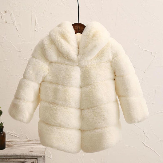 Abrigo Acolchado Infantil Imitación Piel de Conejo - Chaqueta Cálida para Niñas - Image 5