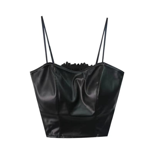 Chaleco de Cuero Retro Ajustado para Mujer - Image 11