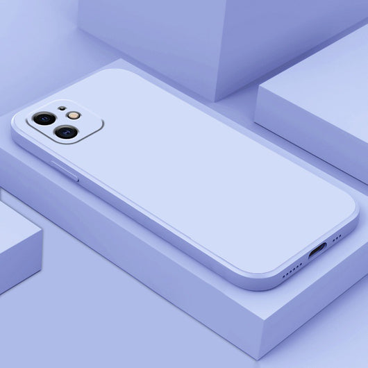 Funda de Silicona Líquida TPU con Bordes Rectos y Colores Sólidos - Image 2