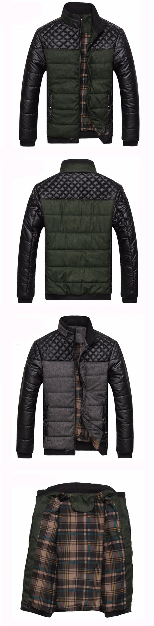 Abrigo de Invierno para Hombre Talla 4XL con Parches PU y Cuello Estructurado - Image 5