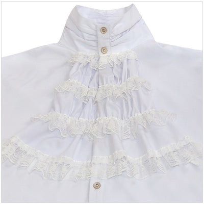 Camisa Gótica de Manga Larga con Cuello Alto y Volantes para Hombre - Image 5