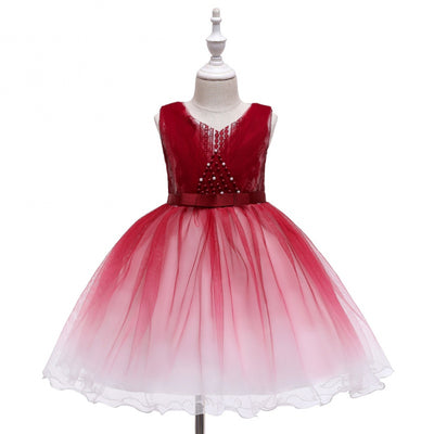 Vestido Azul Elegante para Niñas - Diseño Floral Cuello en V - Image 7